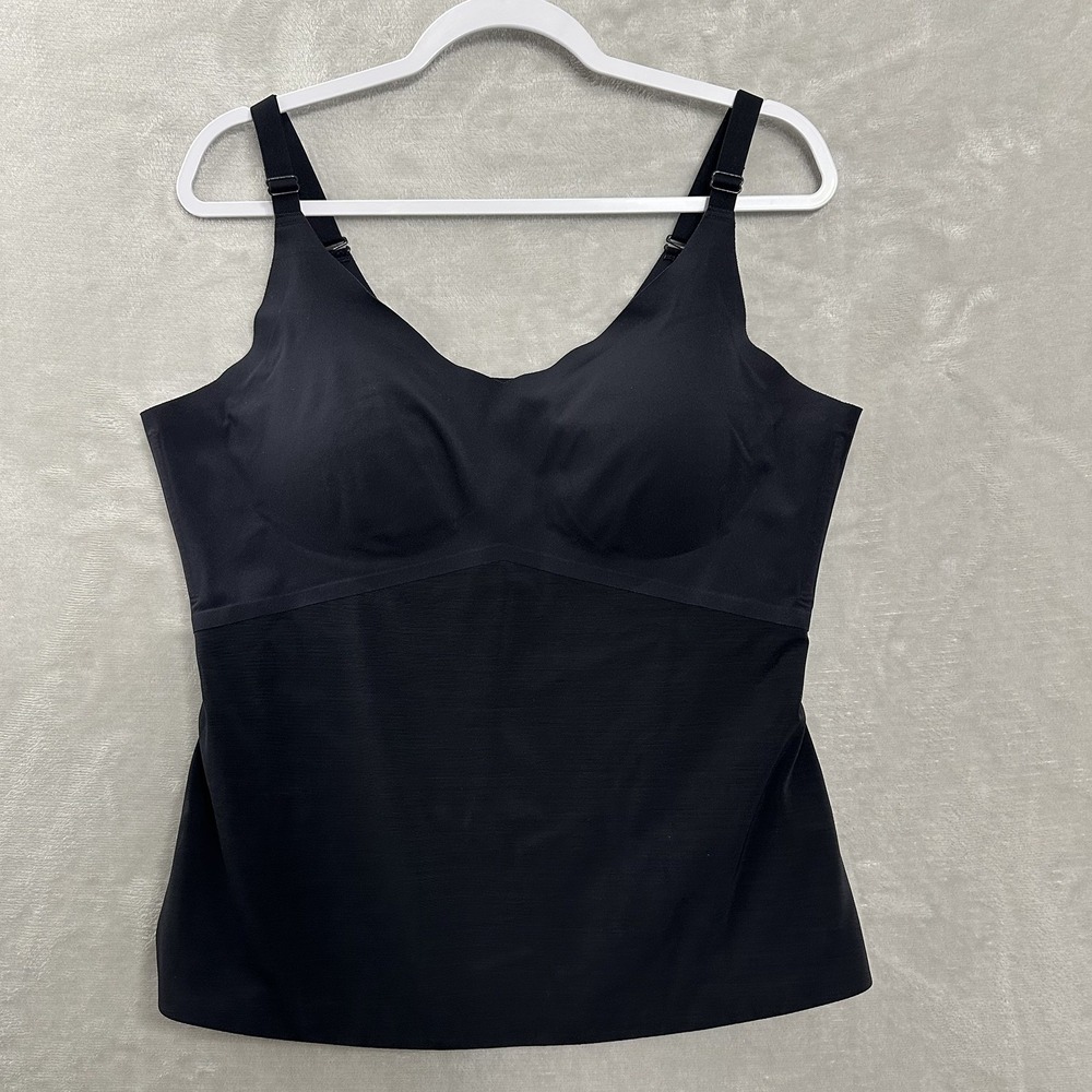 Honey Love Lift Wear Tank Cami Women's Size 1X Shape‎ Wear Built In Bra Black